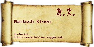 Mantsch Kleon névjegykártya